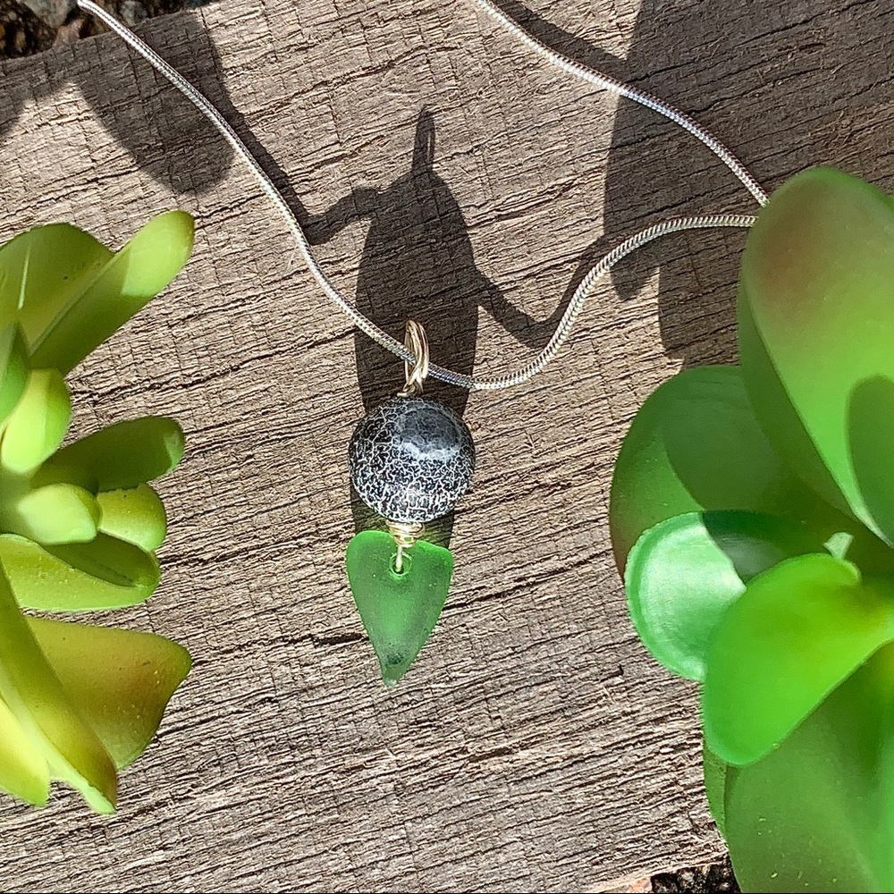 Hand Crafted Sea Glass & Stone Necklace